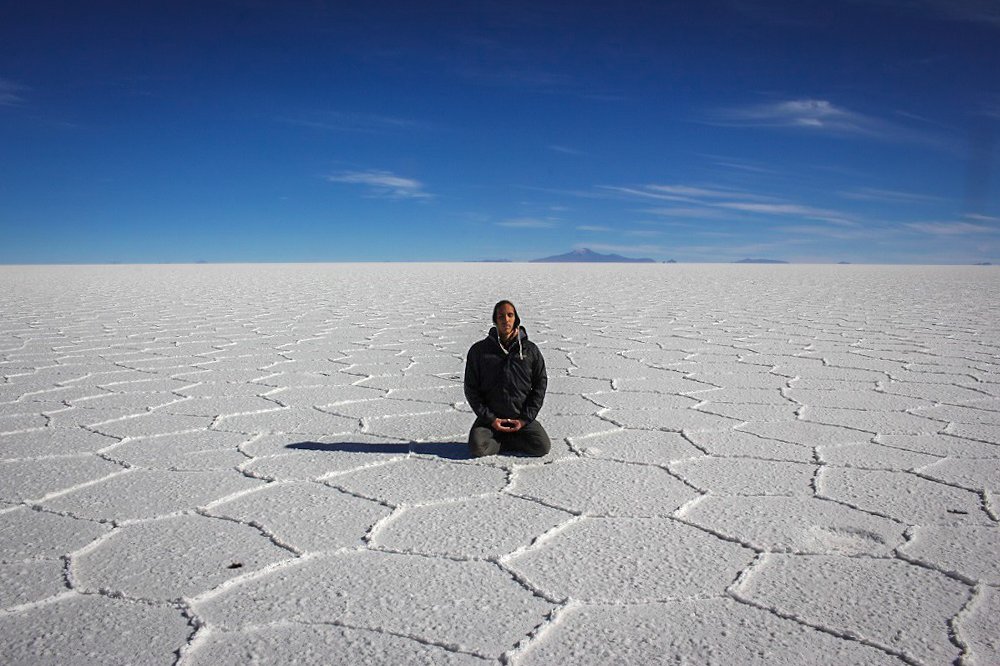 meditation salar de uyuni salt flats bolivia