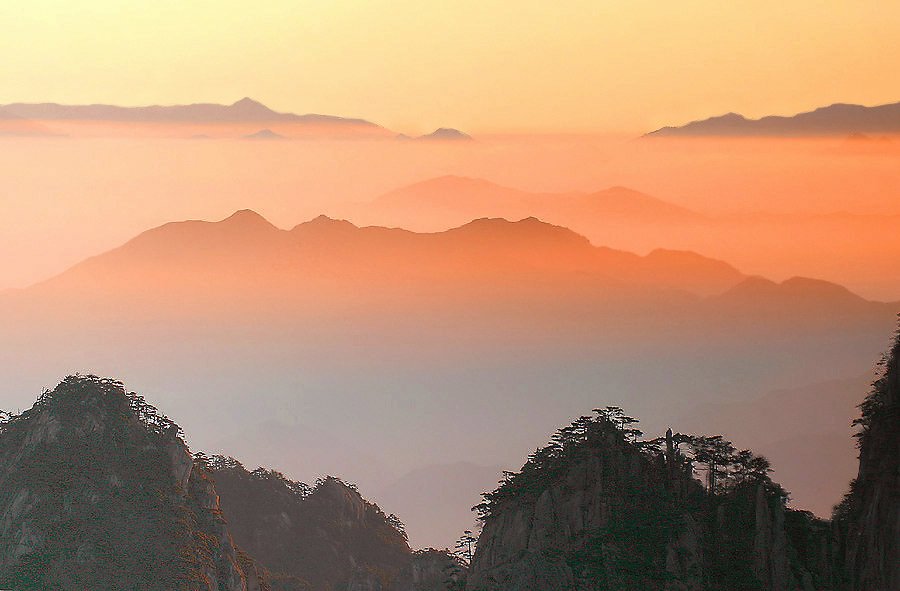 Huangshan sunrise china mountain amt